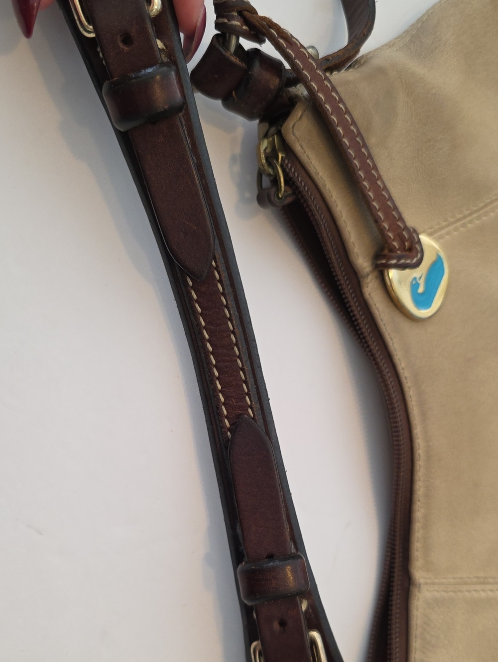 Dooney & Bourke Vintage Cream Hobo Shoulder Bag Medium Women Y2K Boho Luxury - Picture 10 of 17